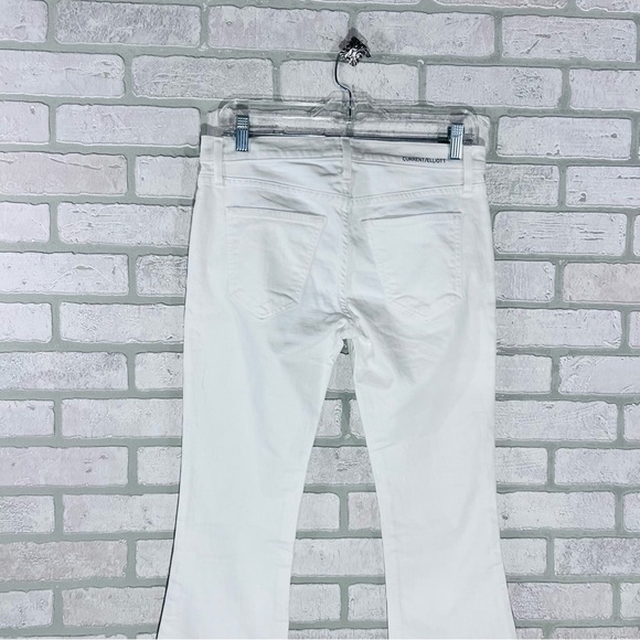 Current/Elliott The Cropped Flip Flop Raw Hem Jeans in Sugar White Size 25 - Picture 9 of 10